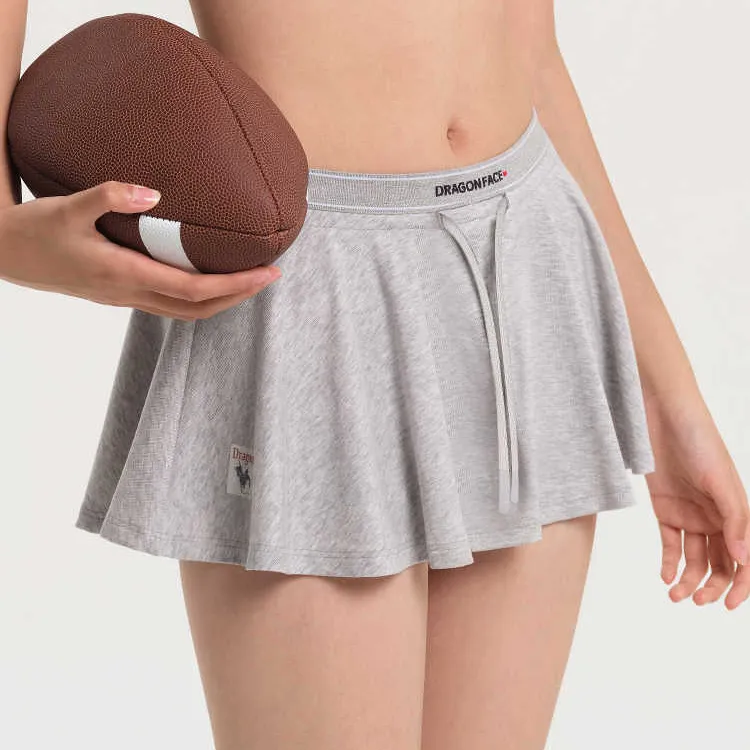 DRAGON FACE Casual Short Skirts Women's Light Gray-3