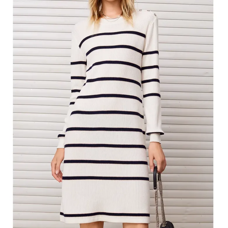 DKNY Long Sleeved Dress Women's White-2