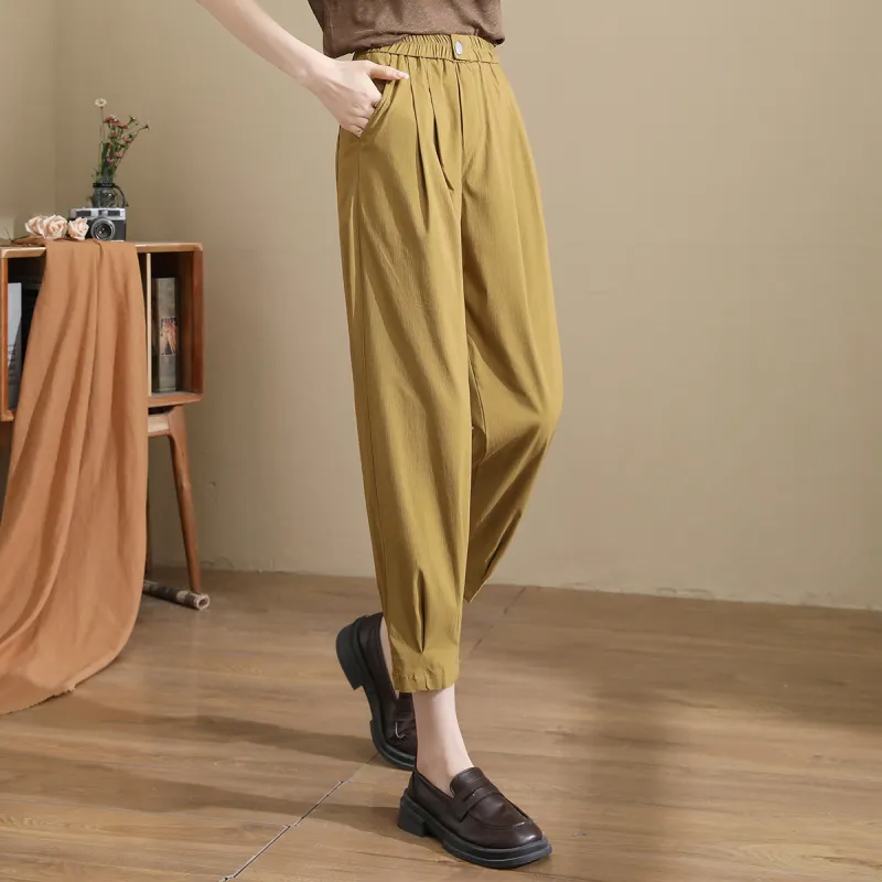 TERRE BLEUE Casual Pants Women's Khaki Green-4