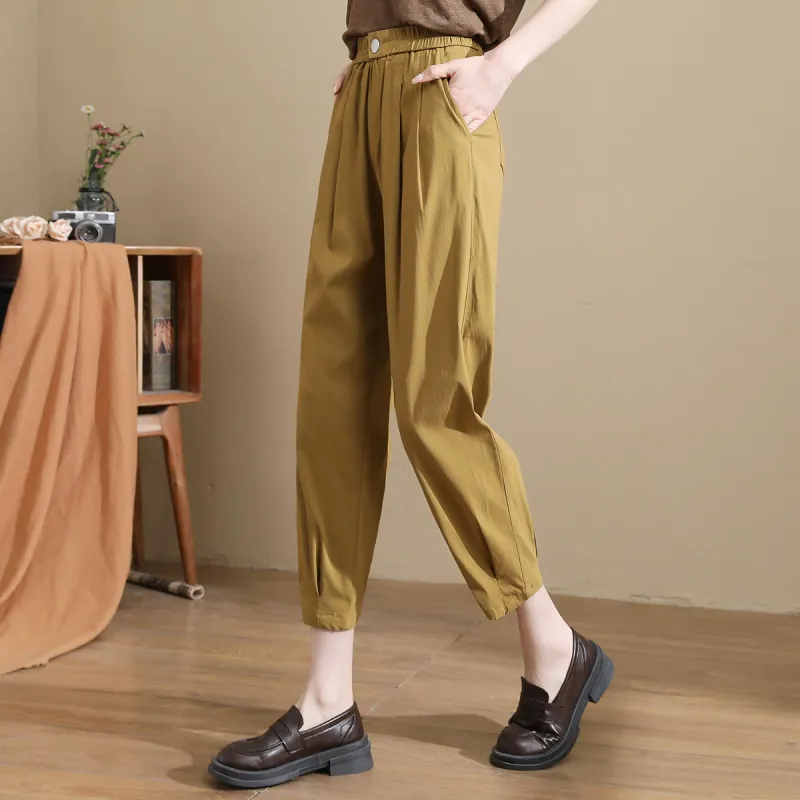 TERRE BLEUE Casual Pants Women's Khaki Green-3