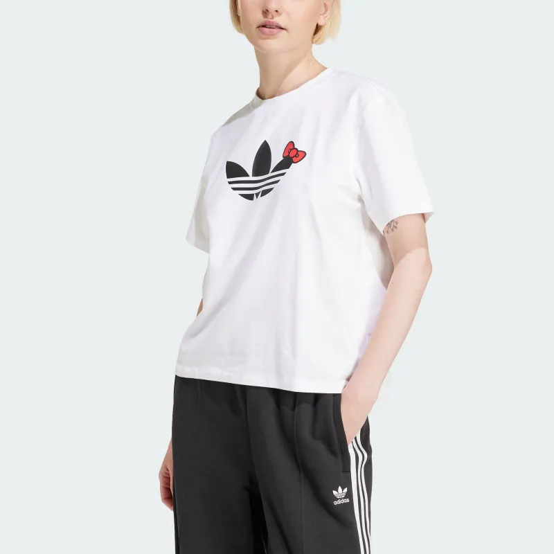 Tシャツ・カットソー (W) Adidas x Hello Kitty Trefoil Boxy T-Shirt White adidas Hello Kitty Trefoil Boxy T-Shirt With Brand Logo