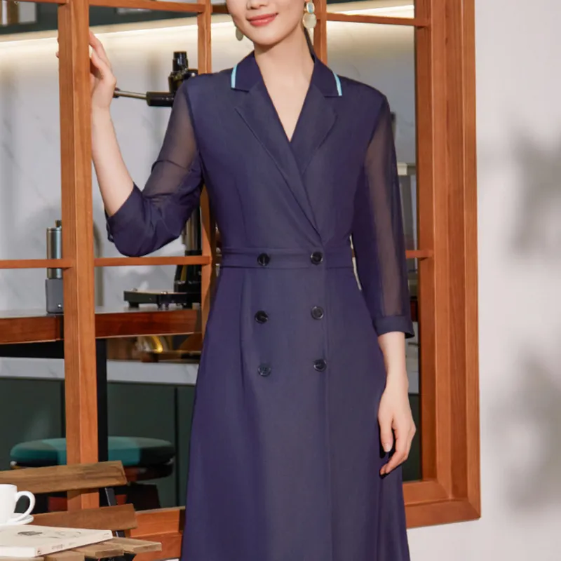 BBLLUUEE Long Sleeved Dress Women's Ink Blue-0