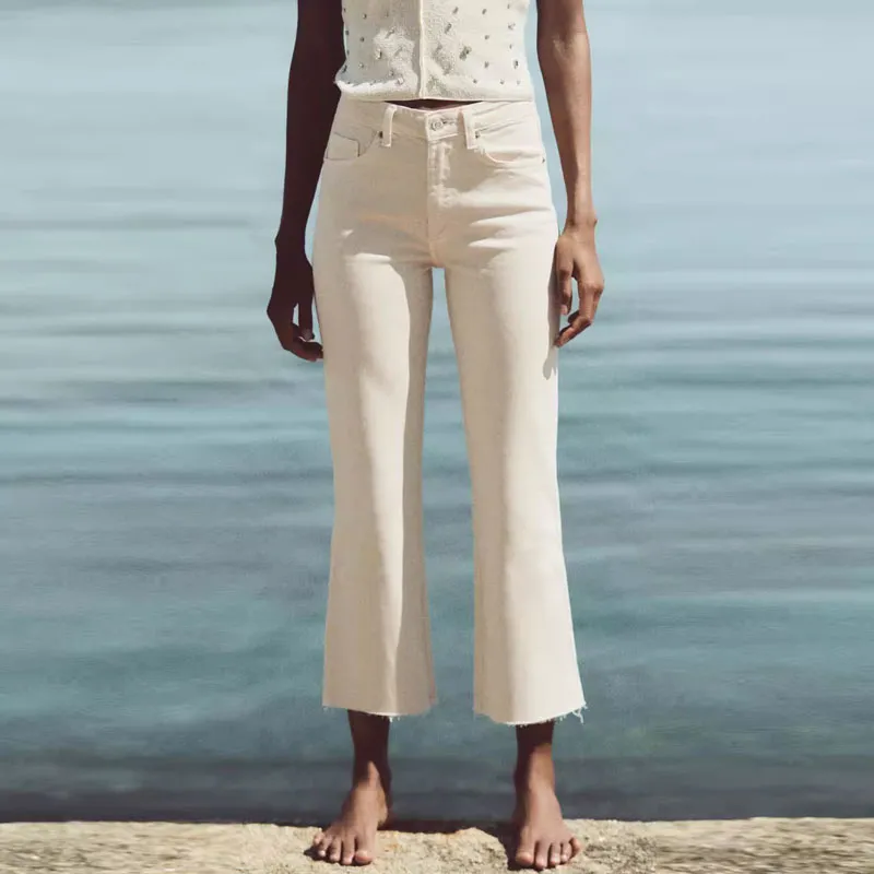 ZARA Jeans Women's White-2