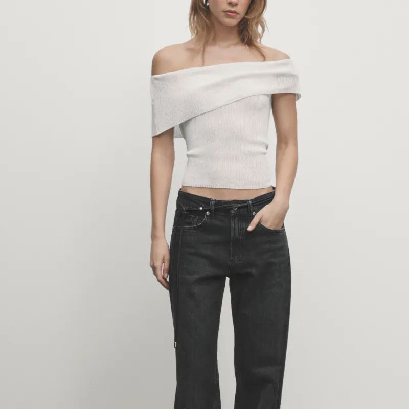 ZARA T-Shirt Women's Cream White-2