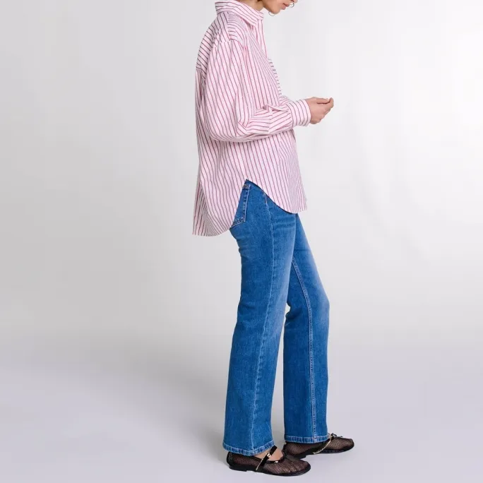 Maje Striped Rhinestone Shirt-3