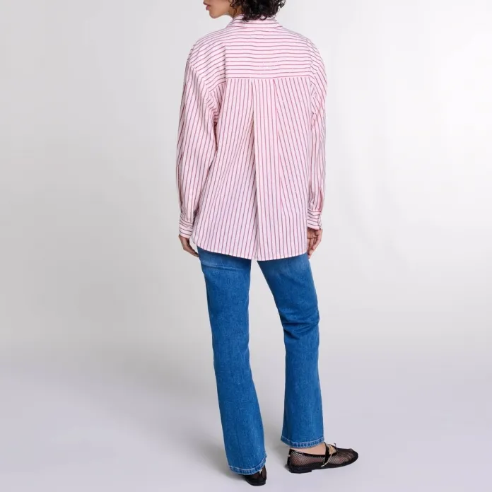 Maje Striped Rhinestone Shirt-2
