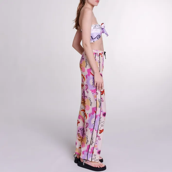 Maje Silk Palazzo Trousers-3