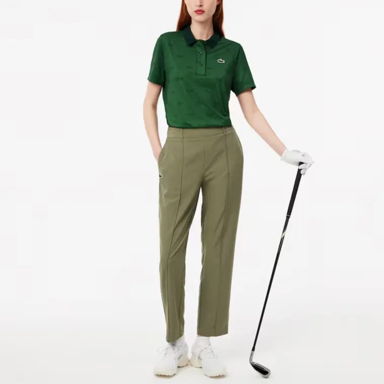 LACOSTE Casual Pants Women's Khaki Green-2