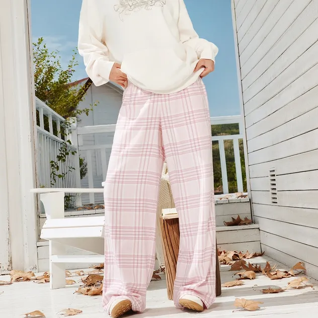 Hollister Pajama Pants Women's Pink-1