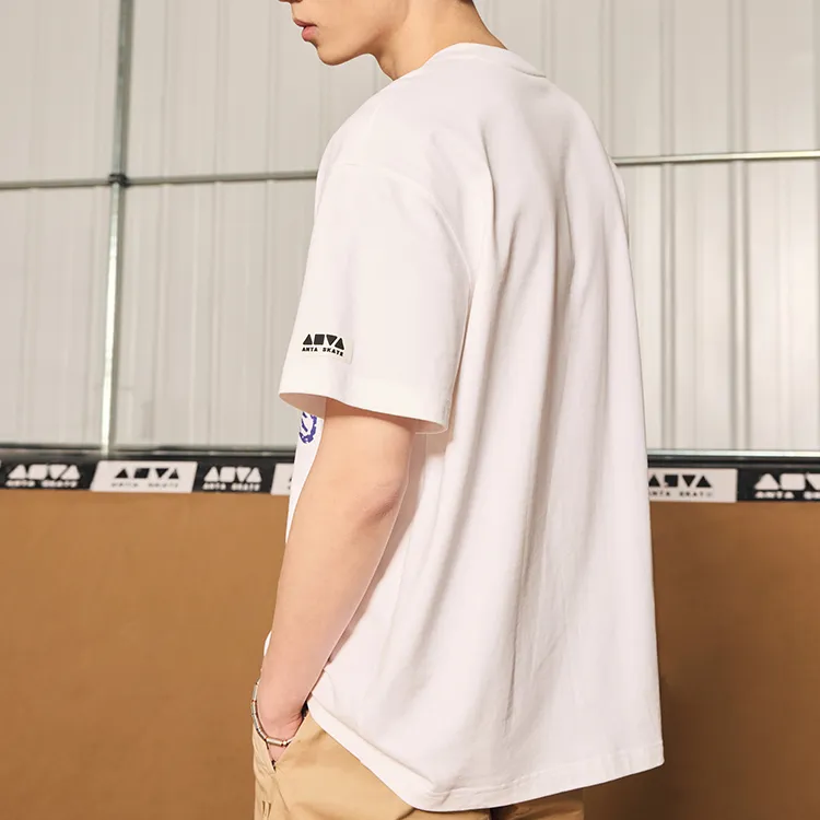 Anta Skateboard T Shirt Unisex Snowflake White-2