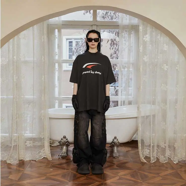 STEEPC T Shirt Unisex Gray Black-1