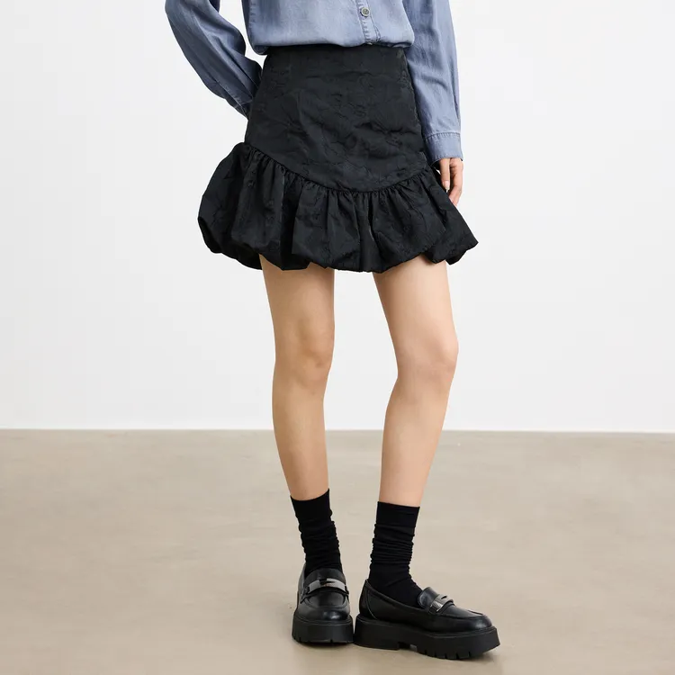 SHUIYUNJIAN Casual Short Skirts Women's Black-4