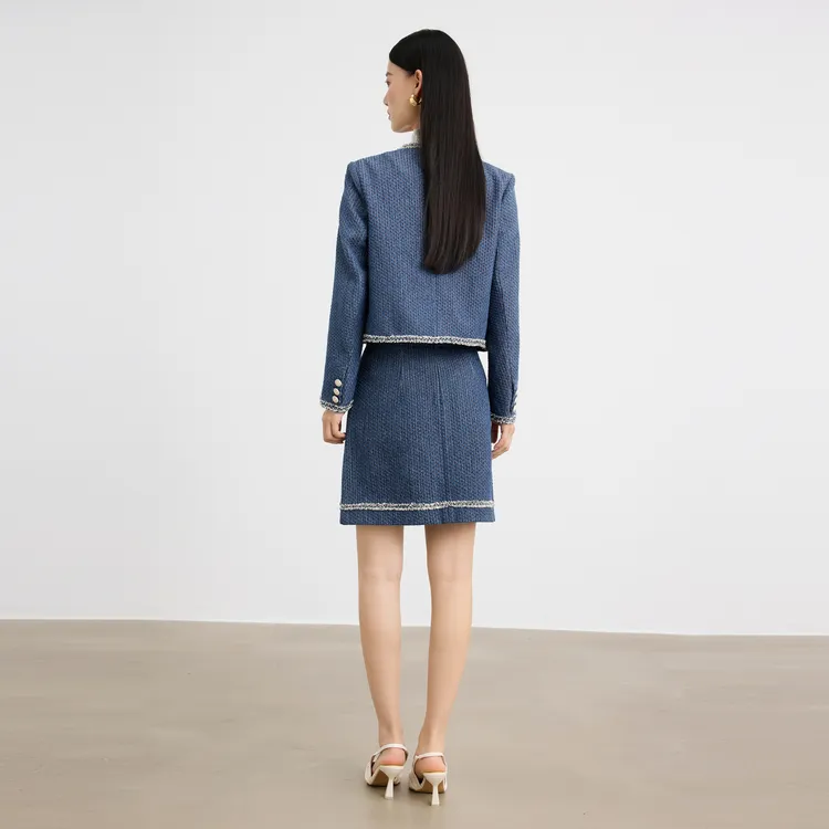 SHUIYUNJIAN Casual Short Skirts Women's Denim Blue-5