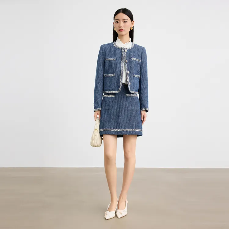 SHUIYUNJIAN Casual Short Skirts Women's Denim Blue-3