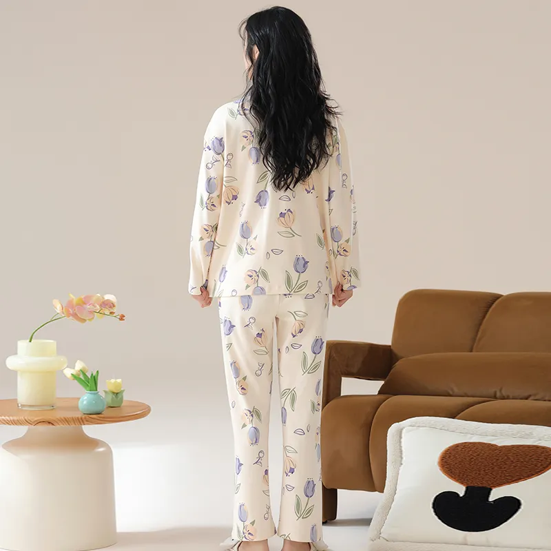 MIIOW Pajama Set Women's Skin Floral All over Print-1