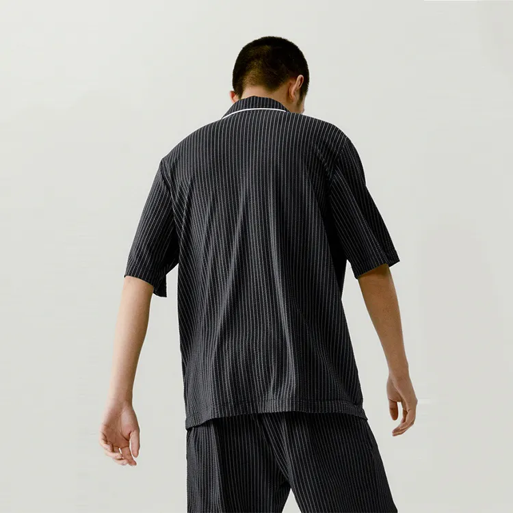 GXG Pajama Set Men's Black White Stripes-2