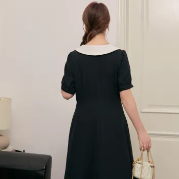 DAMABAIFENBAI Short Sleeved Dress Women's Black