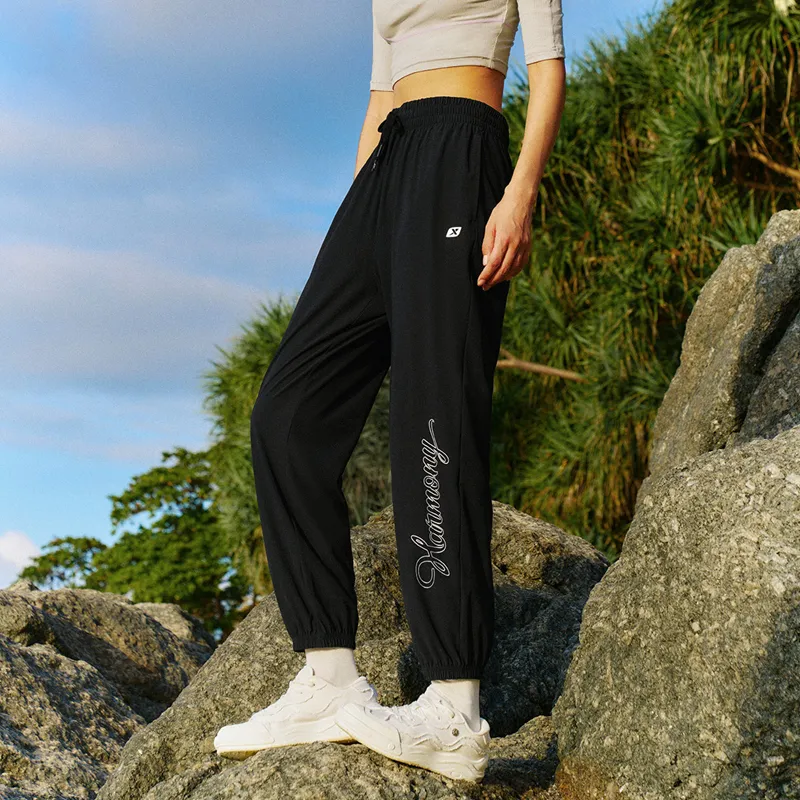 XTEP Knitted Sports Pants Women's Jet Black-3