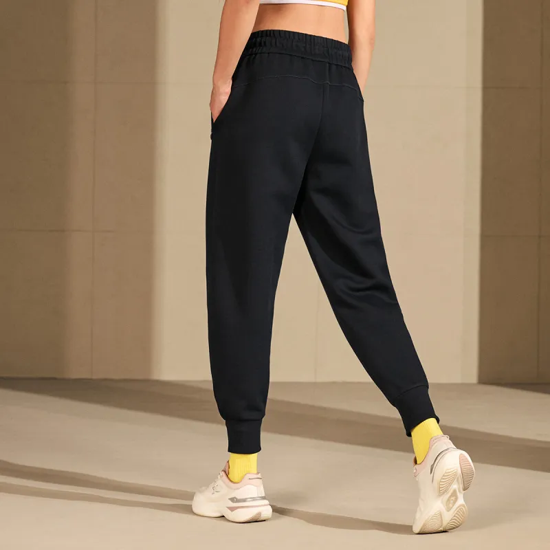 XTEP Variety Training Collection Knitted Sweatpants Women's Jet Black-2