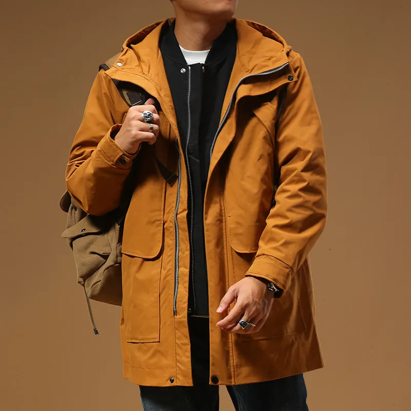 Seasonal Words Jackets Coats Men's Orange-1