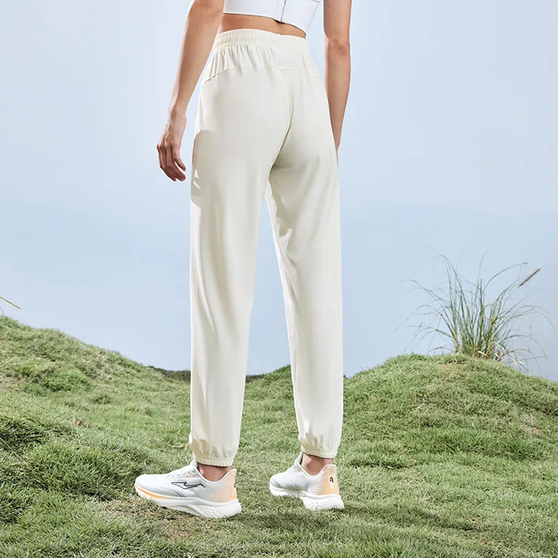 Erke Knitted Sports Pants Women's Cheese White-2