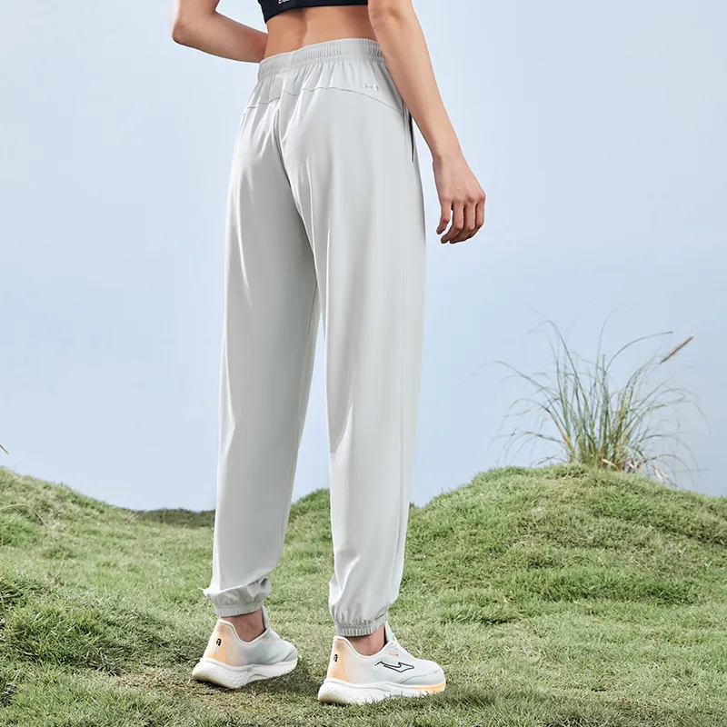 Erke Knitted Sports Pants Women's Cloud Gray-2