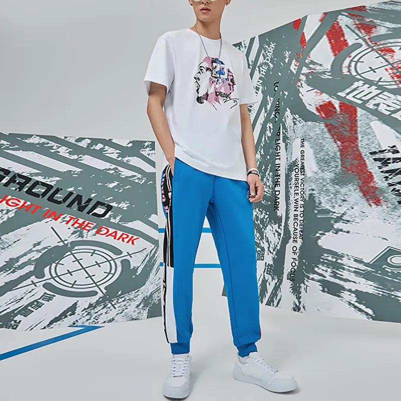 PEAK Basketball Culture Series Knitted Sweatpants Men's Storm Blue-2