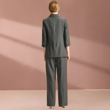 FENHONGMALI Business Suits Women's Gray