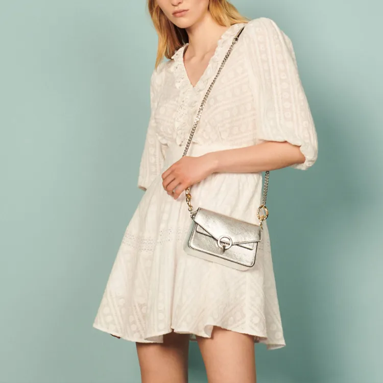Sandro Short Sleeved Dress Women's Light Umber-2