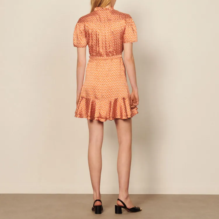 Sandro Short-Sleeved Dresses Women's Apricot Yellow-3