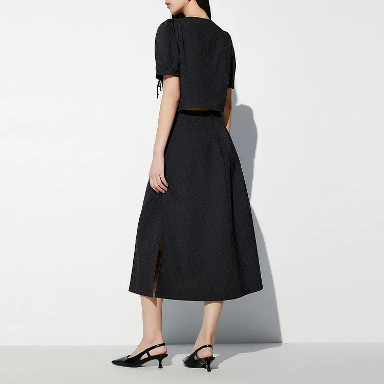 PEACEBIRD Skirt Set Women's Black-2
