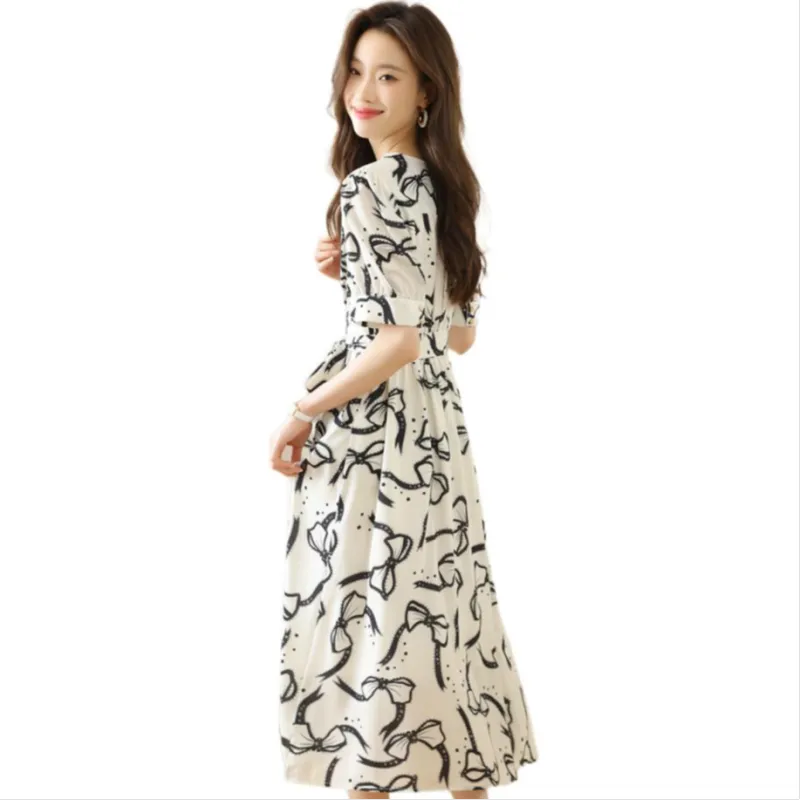 PLANE DRIFT Short Sleeved Dresses Women's Beige Apricot-3