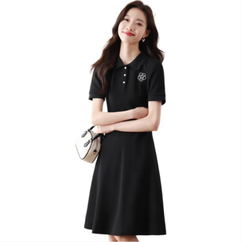 PLANE DRIFT Short Sleeved Dresses Women's Black-2