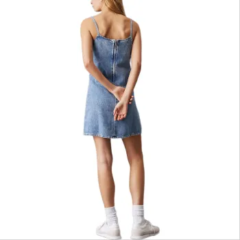 CALVIN KLEIN Slip Dress Europe Version Women's Light Blue