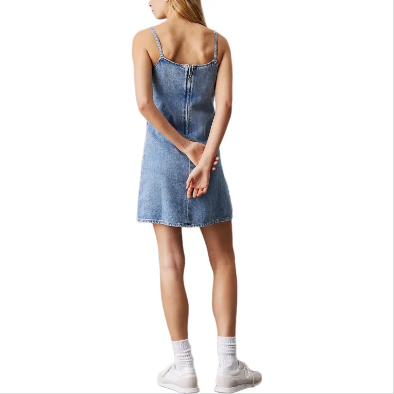 CALVIN KLEIN Slip Dress Europe Version Women's Light Blue-0