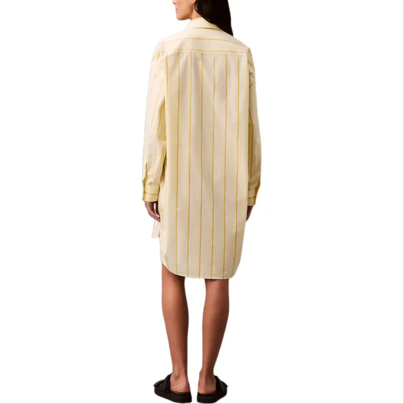 CALVIN KLEIN Long Sleeved Dress Europe Version Women's Yellow-1