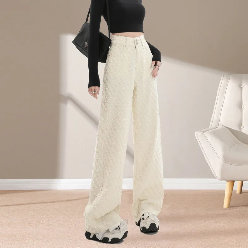 Weixi Jeans Women's Beige Apricot-9