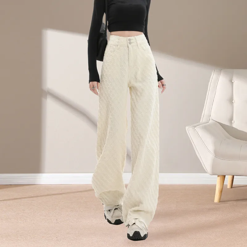 Weixi Jeans Women's Beige Apricot-11