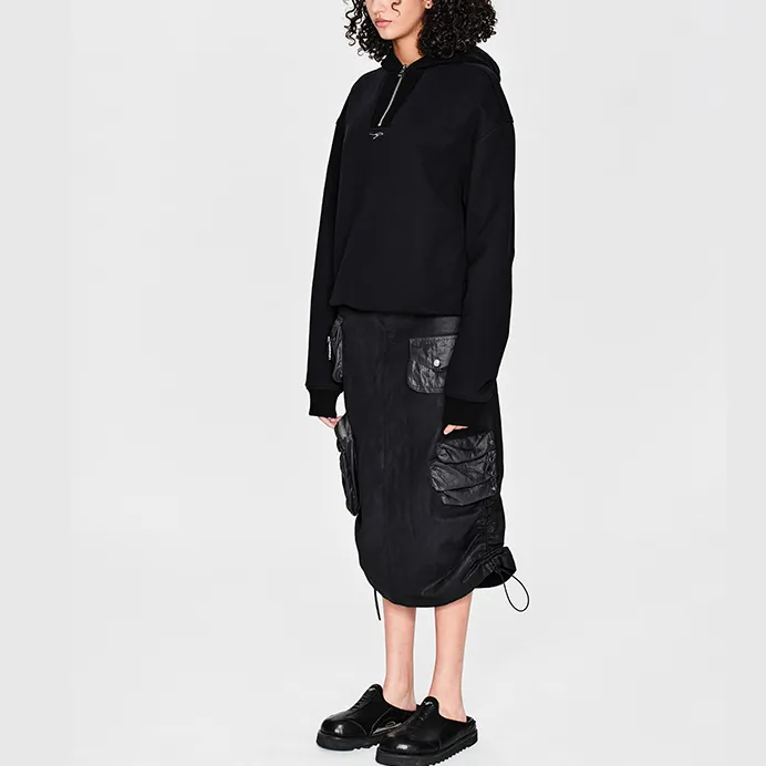 The Last Redemption Denim Long Skirts Women's Black-4