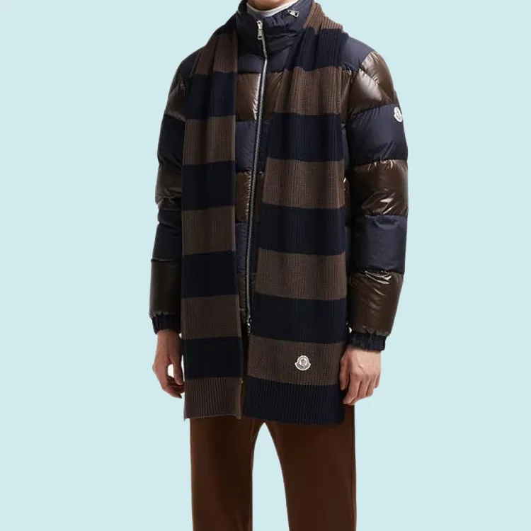 Moncler Knit Scarves Men's Brown-2