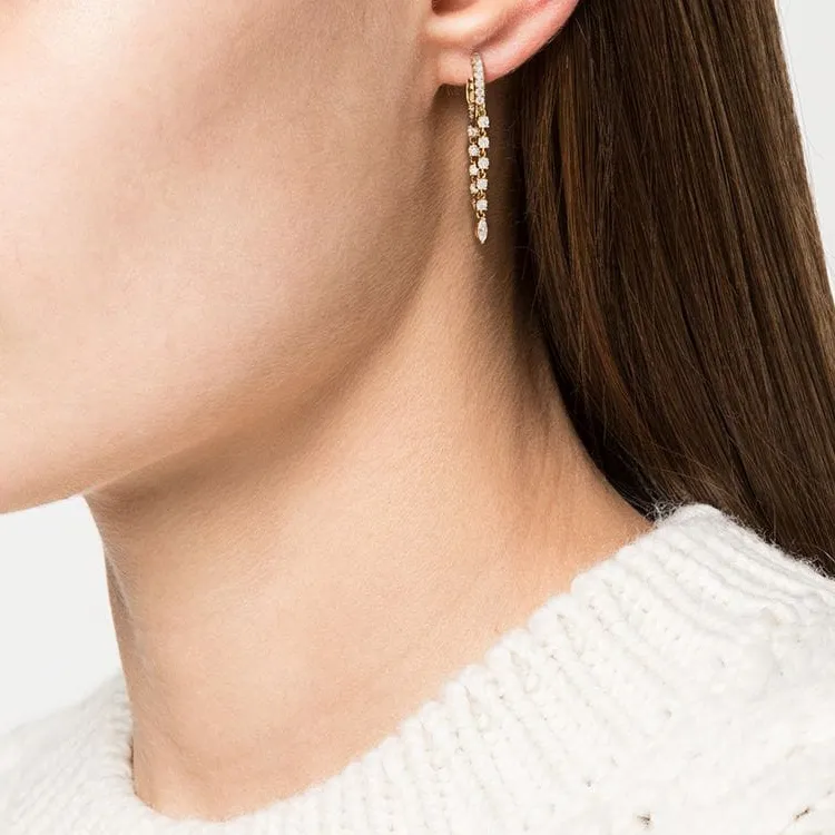 Anita Ko 18kt Yellow Gold Sienna Diamond Drop Huggie Hoop Earrings-2