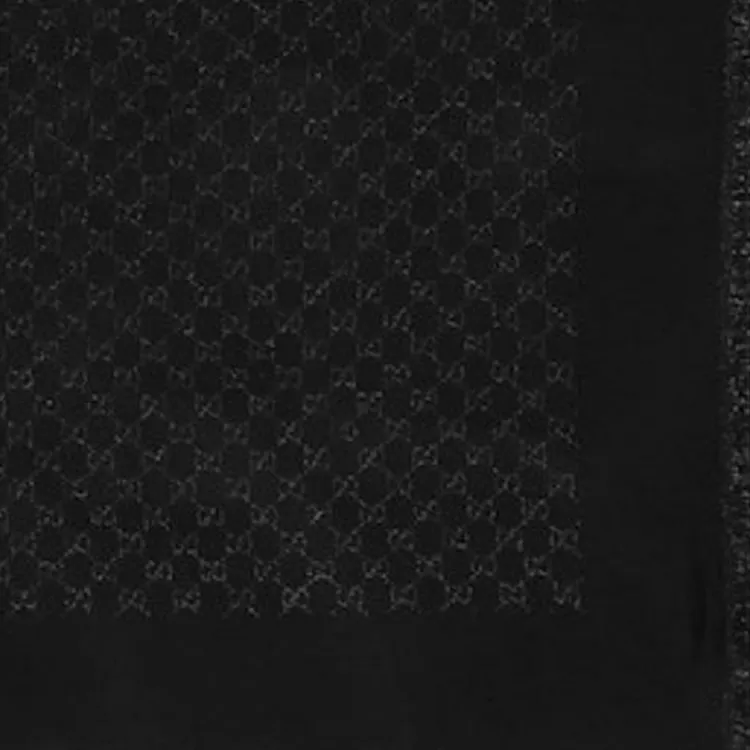 GUCCI Monogrammed Fringe Edge Scarf-2