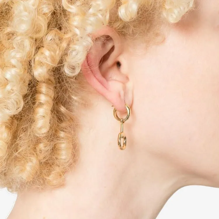 GUCCI 18kt Yellow Gold Horsebit Earrings-2