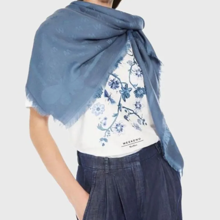 WEEKEND MaxMara Viscose, Wool Knit Scarves Women's Blue-1
