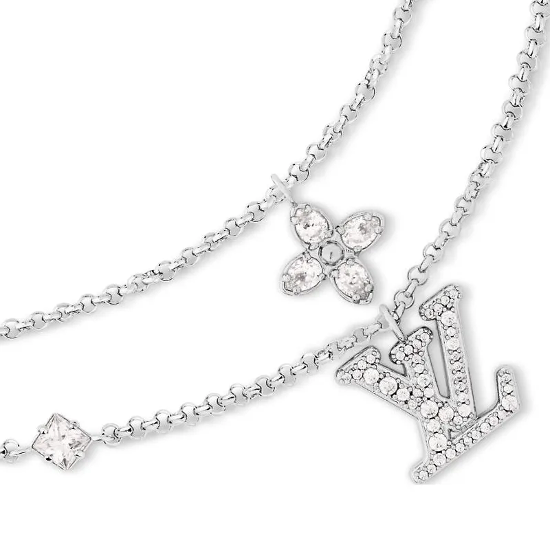 LOUIS VUITTON Faux Crystal, Metal Necklaces Women's Silver-2