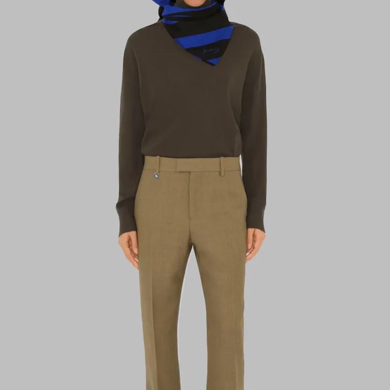 Burberry Cotton Knit Scarves Unisex Blue-2