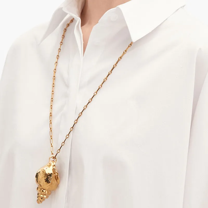 Oscar De La Renta Coral & Shell Pendant Necklace-2