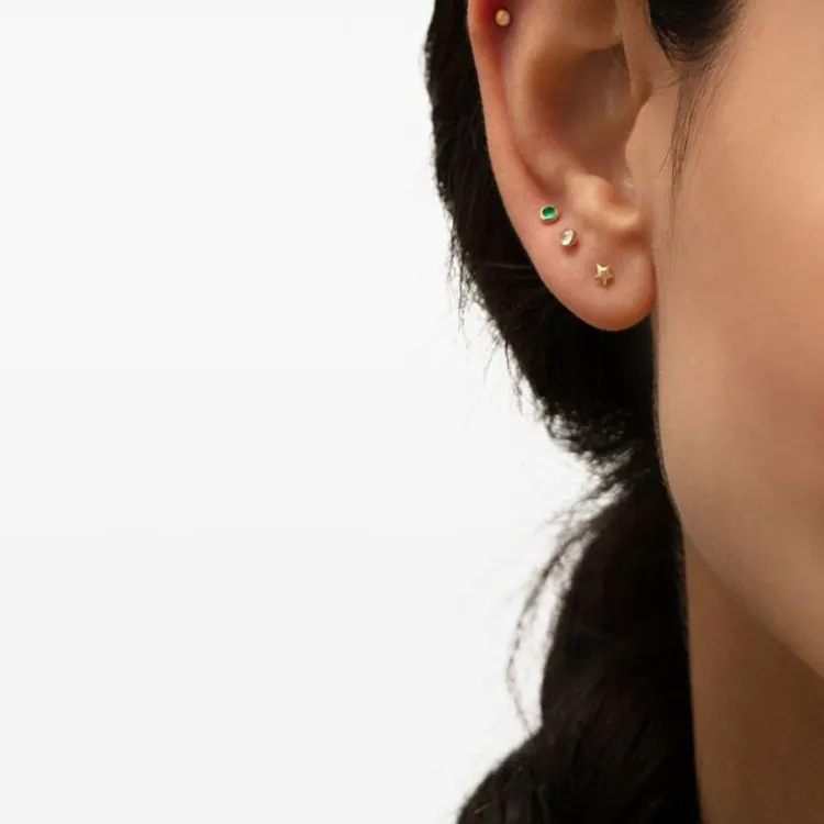 Monica Vinader 14kt Yellow Gold Star Single Earring-2