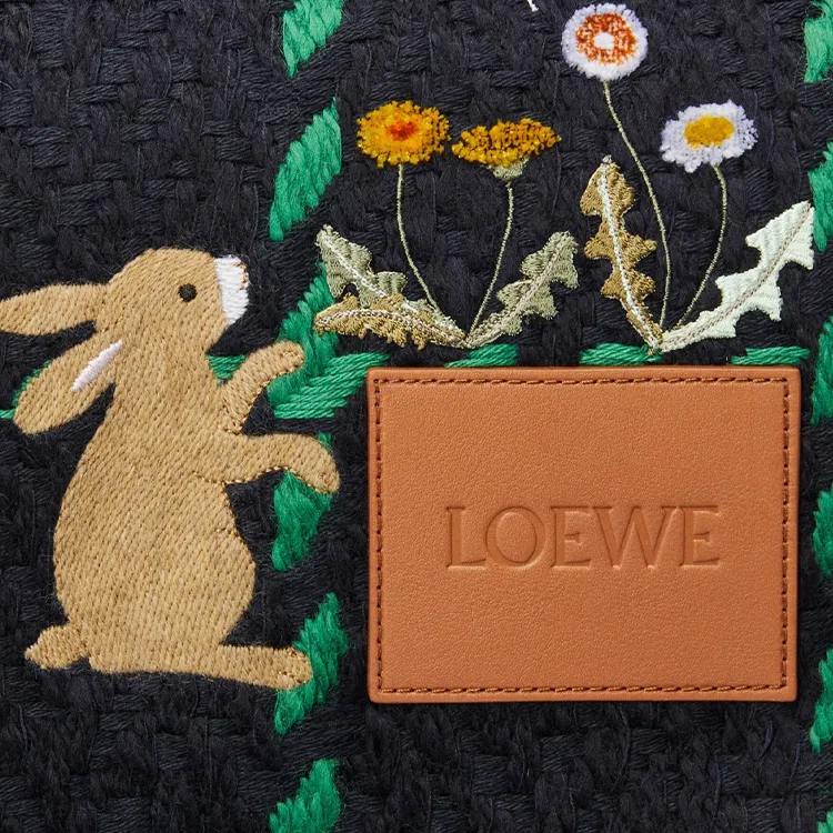 LOEWE Wool Cashmere Knit Scarves Women's Green/Blue-2