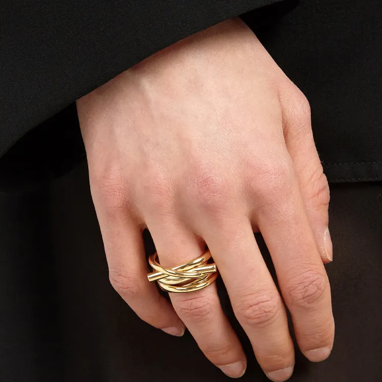 FERRAGAMO Brass Rings Unisex Gold-2